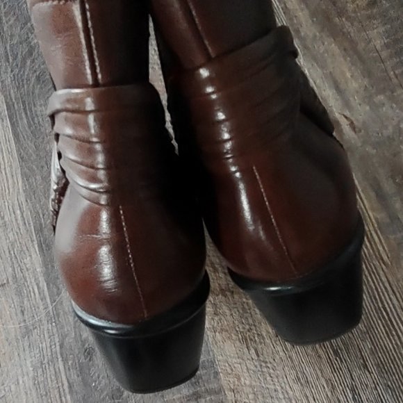 Clarks Bendables Wish Mood Brown Leather Ankle Boot Size 7.5 - Picture 5 of 16